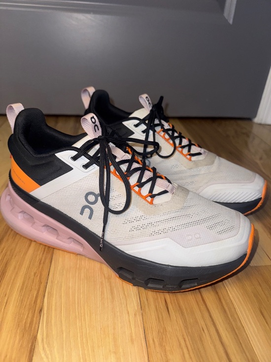 On Clouds Shoes - Women’s On Cloudnova X Sneakers White Pink Orange Black Running Training Shoes